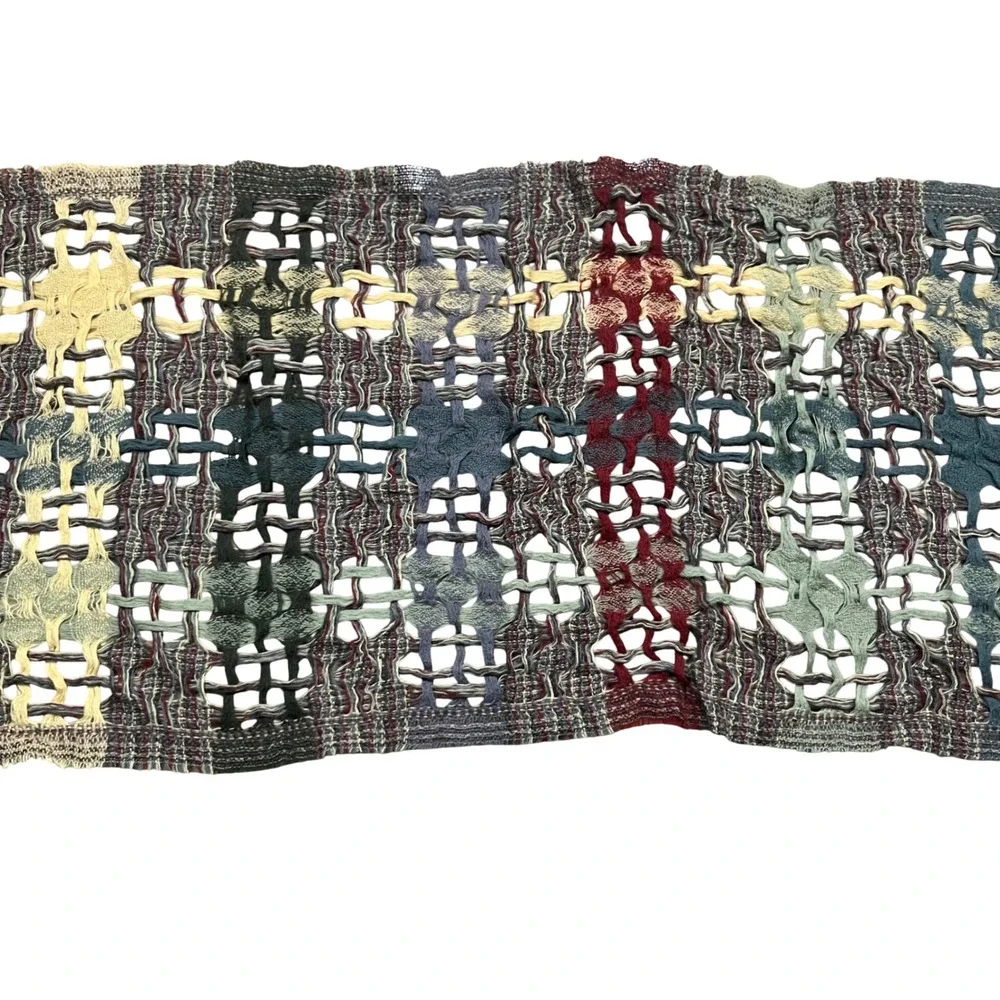 NEW Suantrai Jameson Irish Whiskey Pure Wool Scarf Open Weave Plaid Multi Color